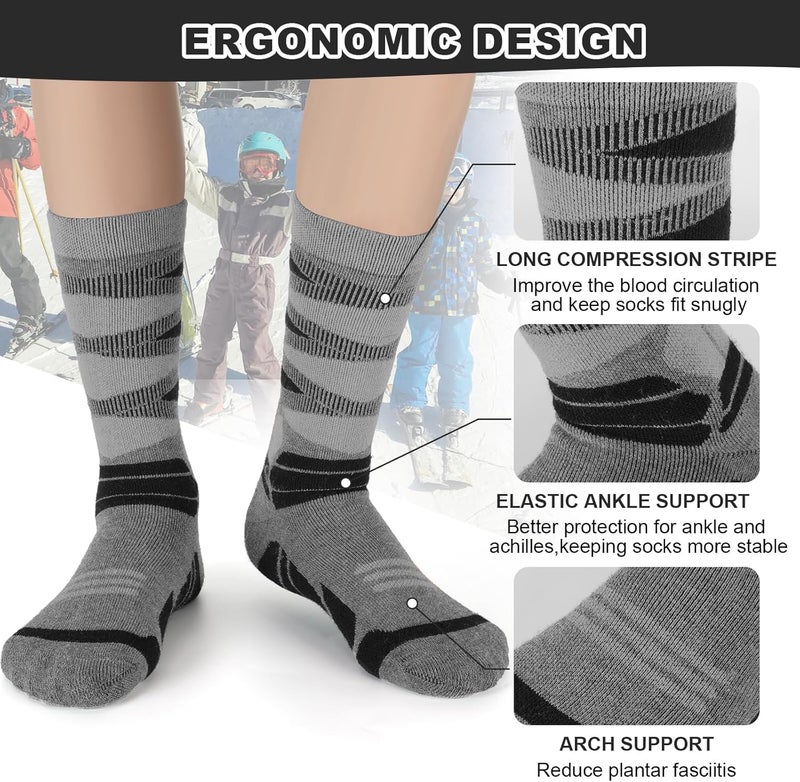 SoxLabFit 2 Pairs Merino Wool Warm Ski Socks, Winter Thickening Thermal Socks for men and women - Image 5